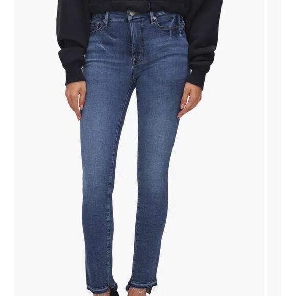 Good American Good Legs Release Hem High Waist Skinny Jeans Size 2/26 Nwt - Picture 2 of 7